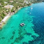 Northeast Corfu half day boat tour aerial coastline view