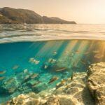 Warm September sea in the Ionian - SeaDreamers Clear warm Ionian water with sun rays in September near Corfu